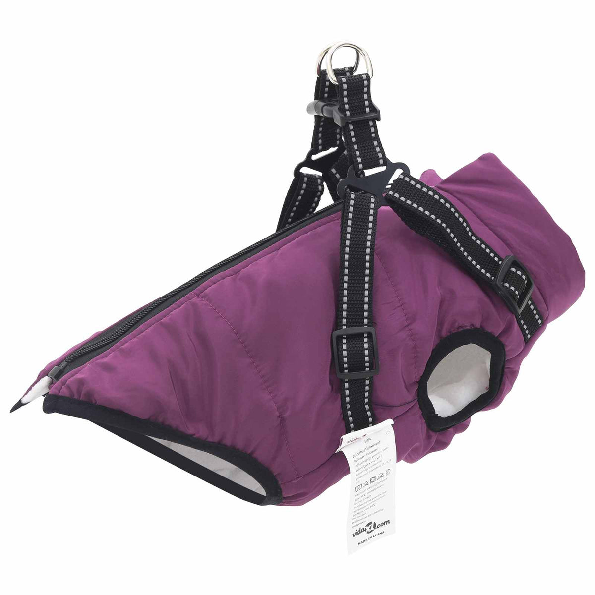 Navy Blue Dog Coat L24 Fleece and Polyester