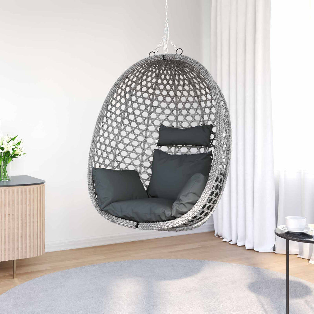 Silla colgante tipo huevo sin soporte Antracita y Gris