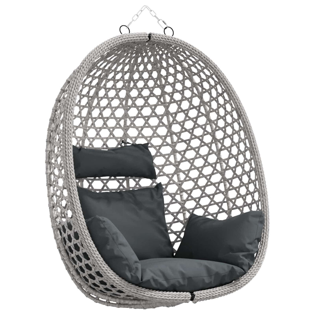 Silla colgante tipo huevo sin soporte Antracita y Gris