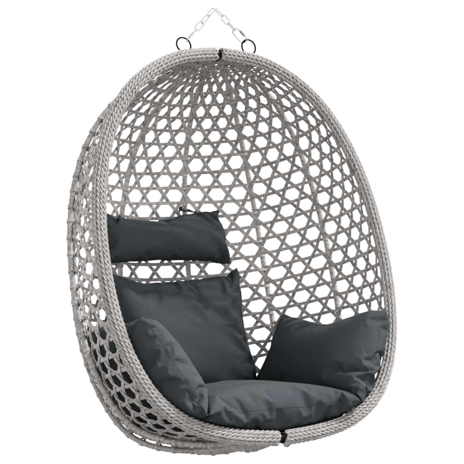 Silla colgante tipo huevo sin soporte Antracita y Gris