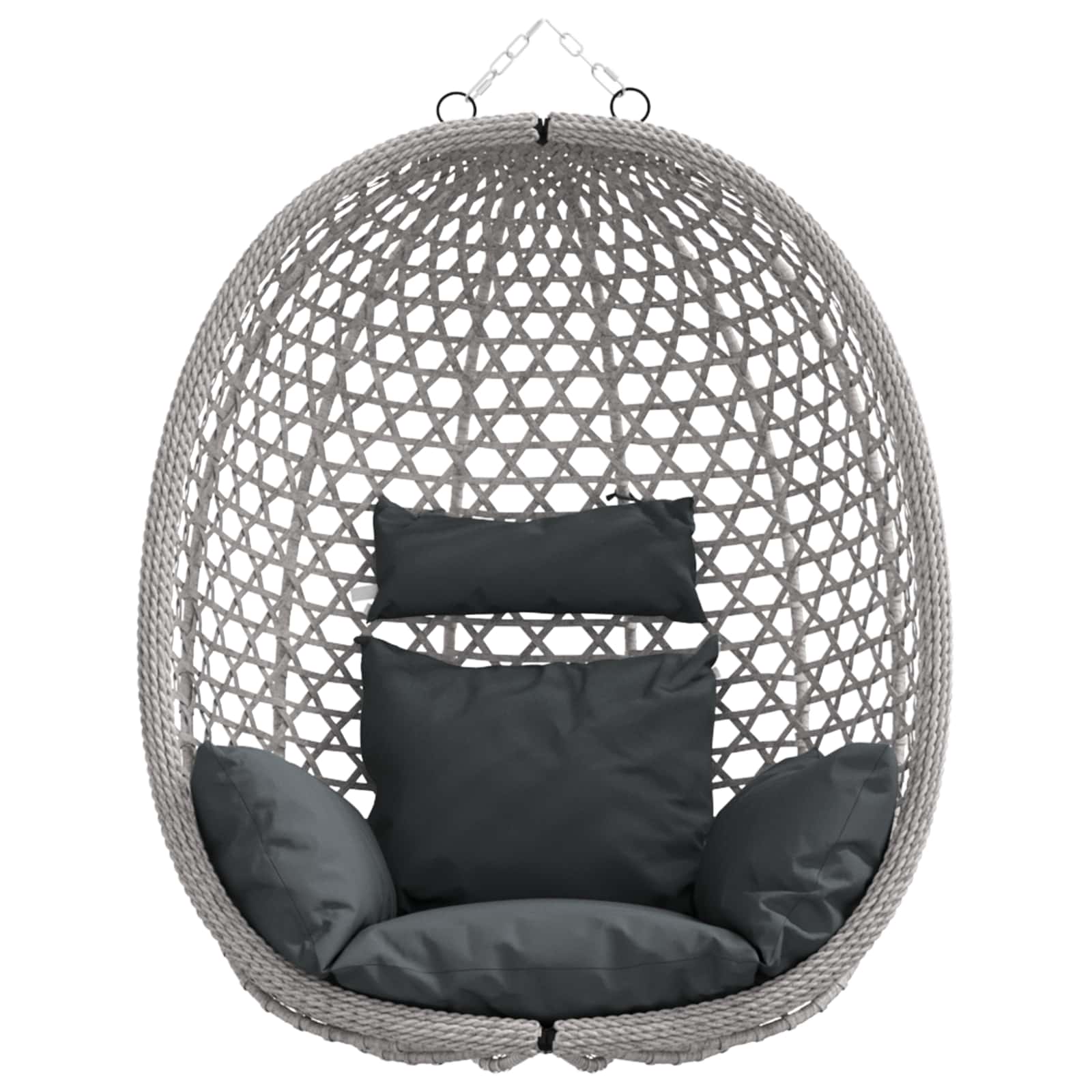 Silla colgante tipo huevo sin soporte Antracita y Gris