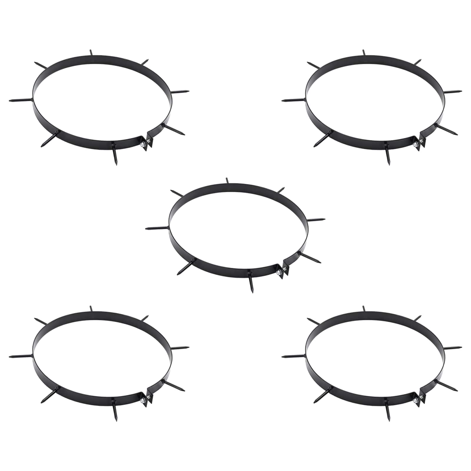 Abrazadera de Aerador de Césped con Picos 5 pcs Negro Ø 320 mm