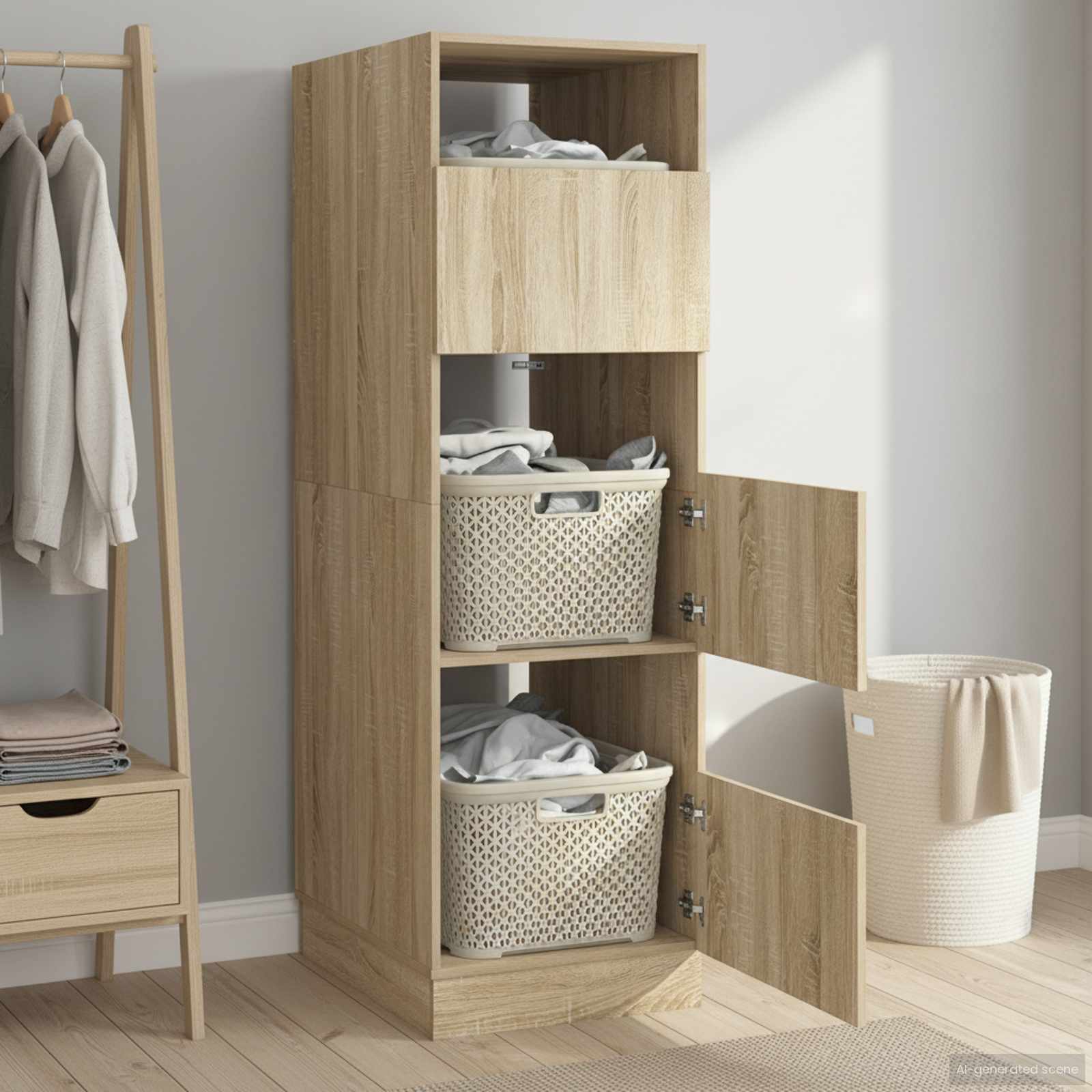 Armario de lavandería 50 x 68 x 102 cm Madera de ingeniería