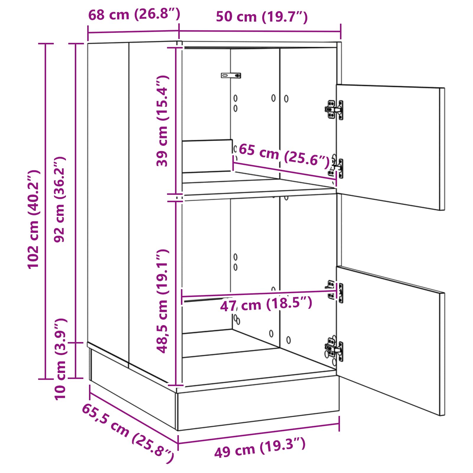 Armario de lavandería 50 x 68 x 102 cm Madera de ingeniería