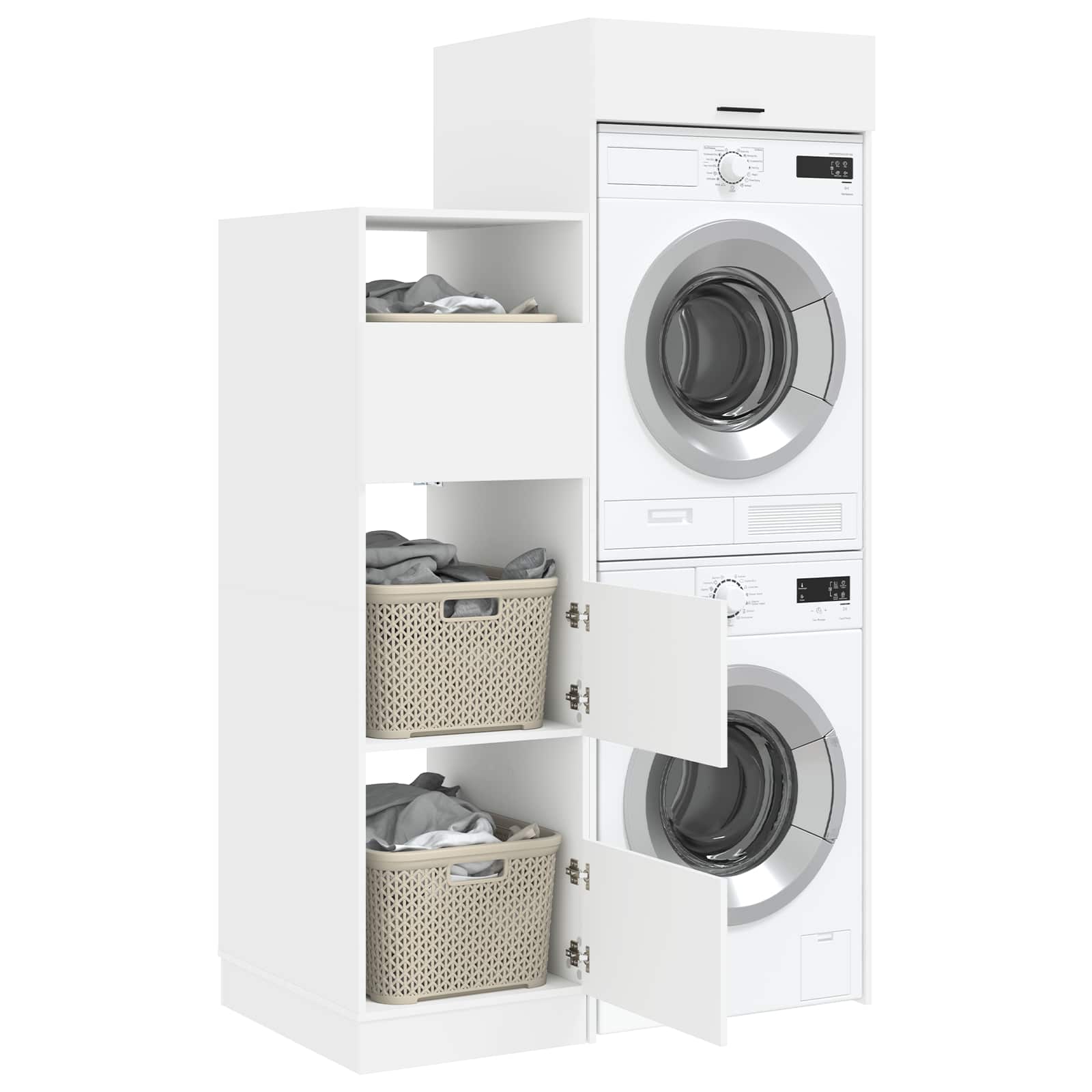 2-piece Laundry Cabinet Set Engineered Wood