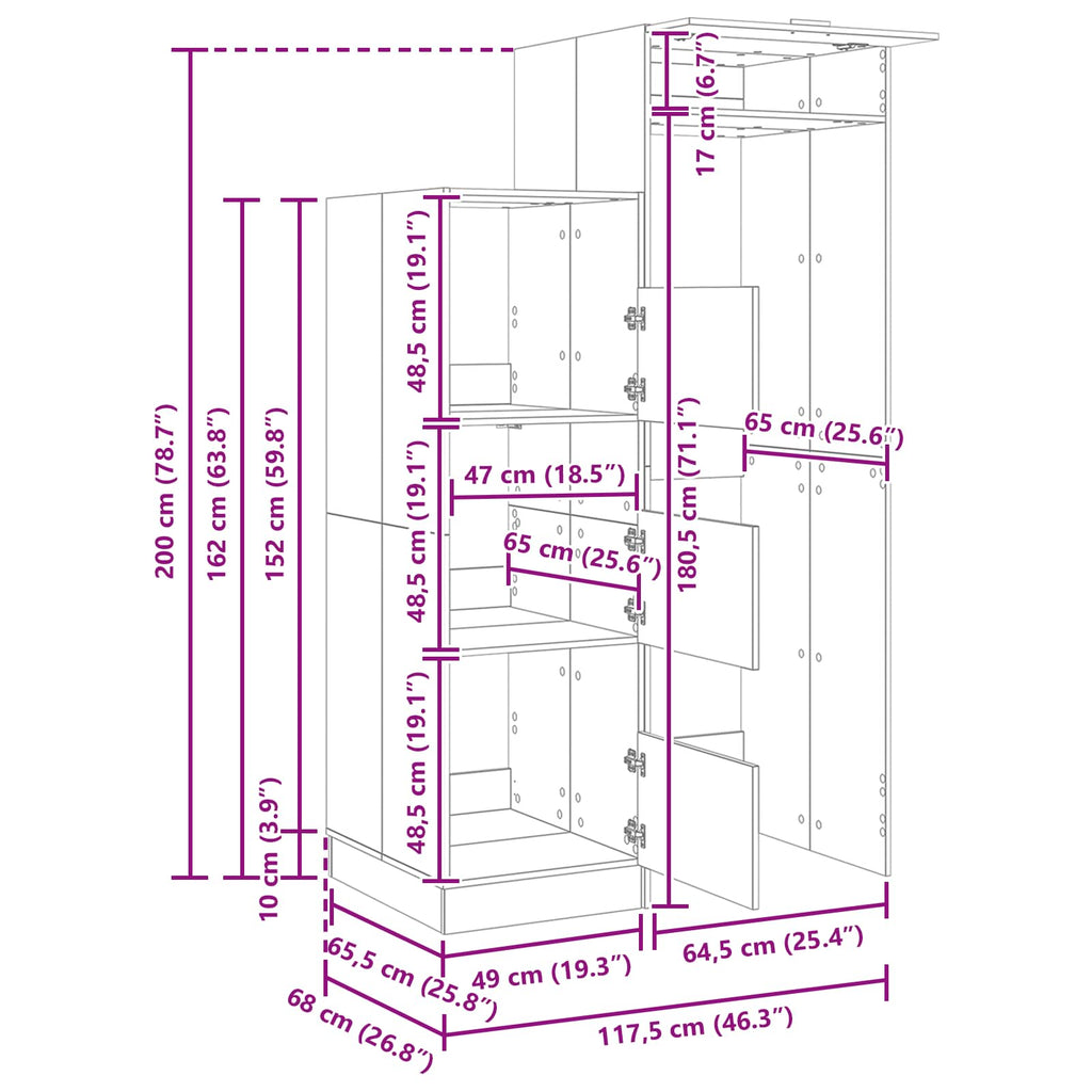 Juego de armarios para colada 2 pcs Madera de ingeniería