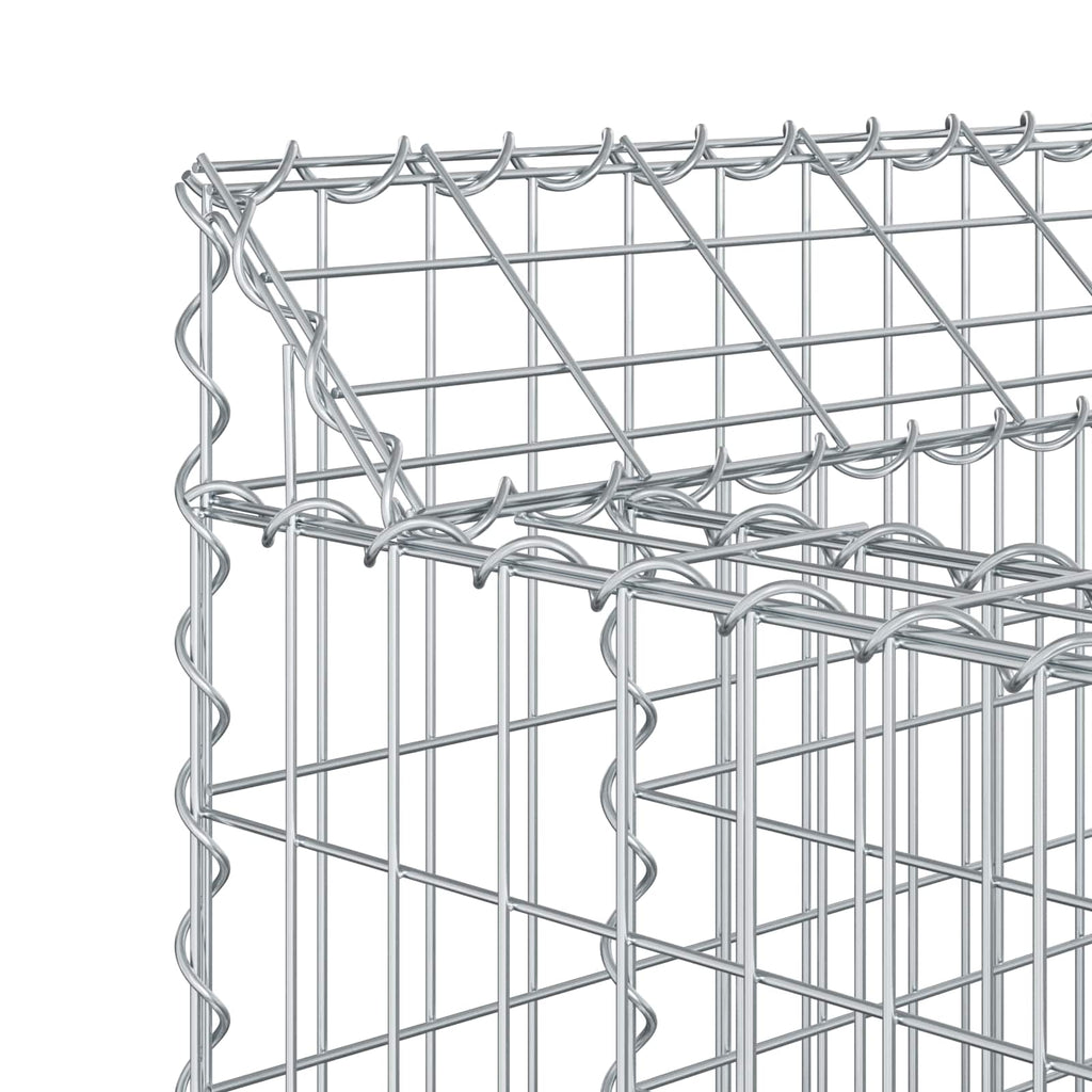 Cama elevada de gavión 2 pcs Plateado