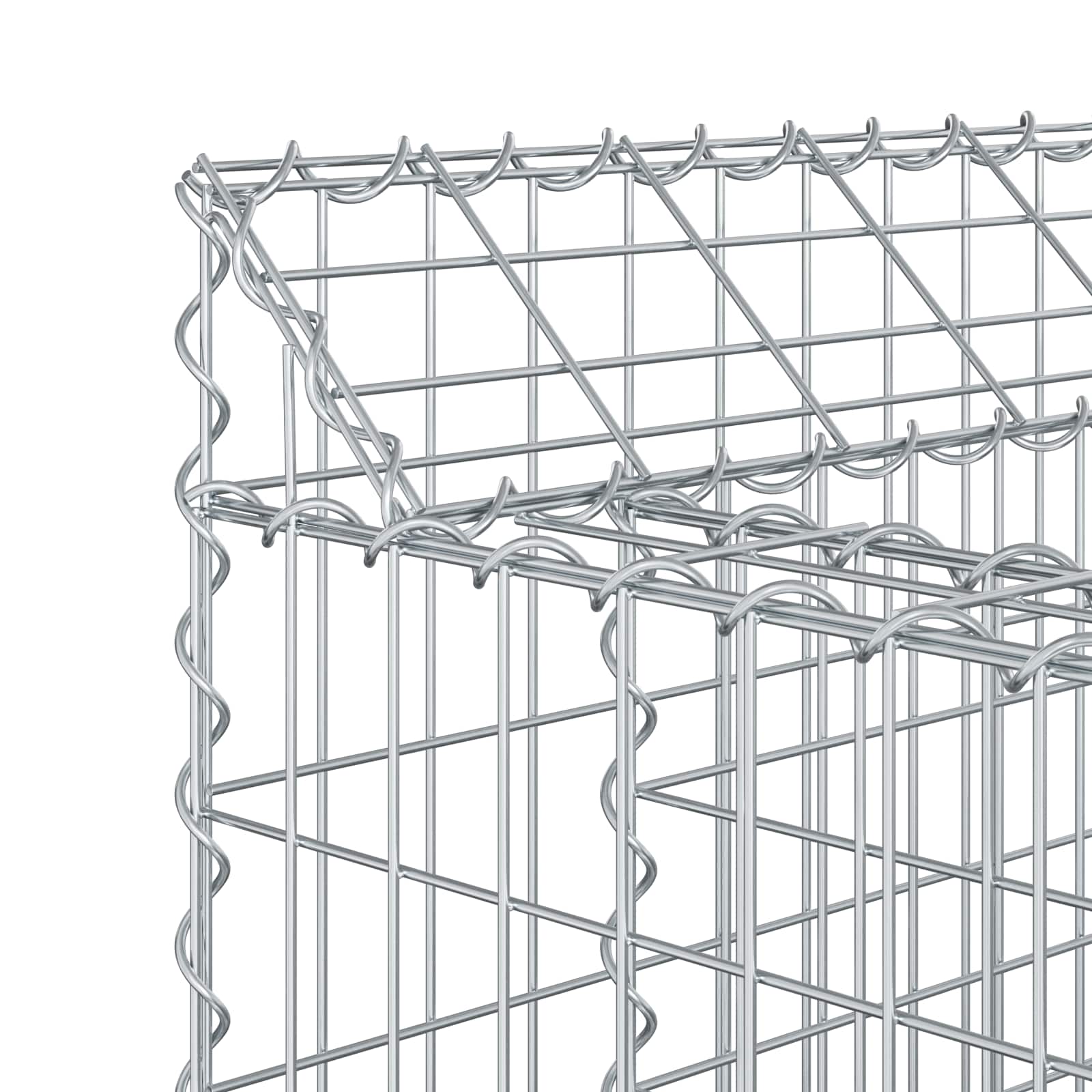 Cama elevada de gavión 2 pcs Plateado