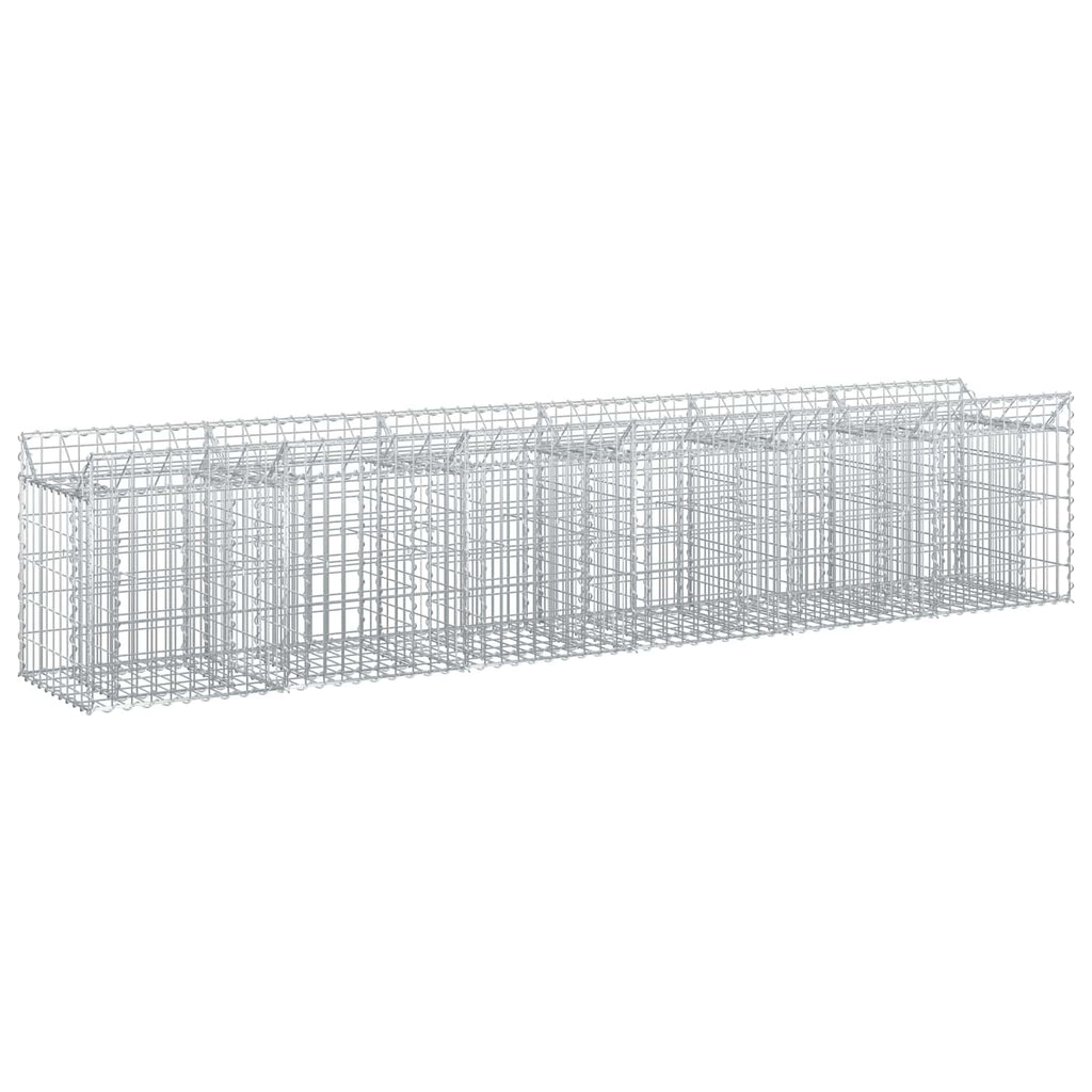 Cama elevada de gavión 2 pcs Plateado