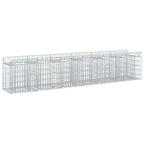 Cama elevada de gavión 2 pcs Plateado