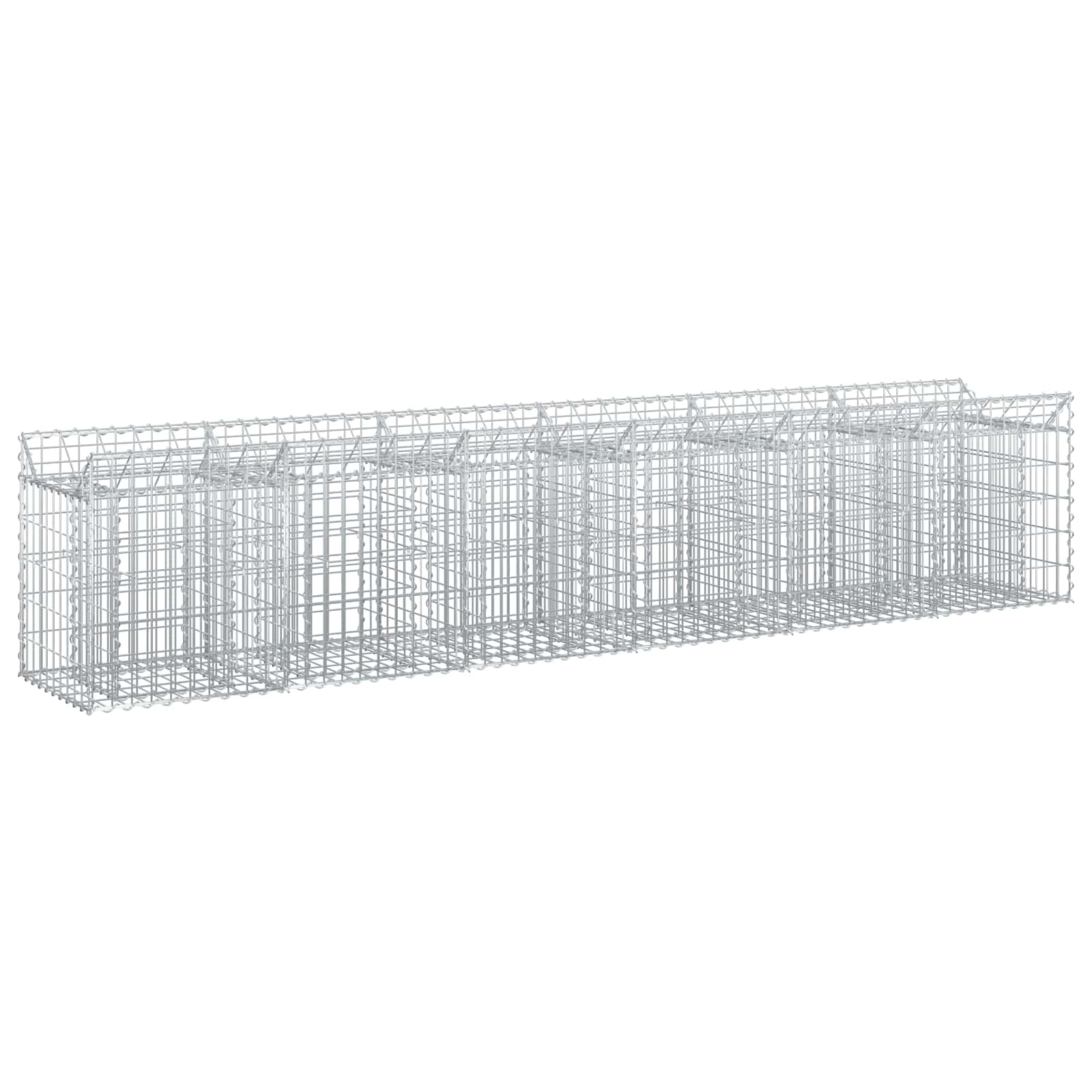Cama elevada de gavión 2 pcs Plateado