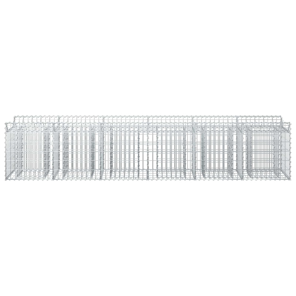 Cama elevada de gavión 2 pcs Plateado