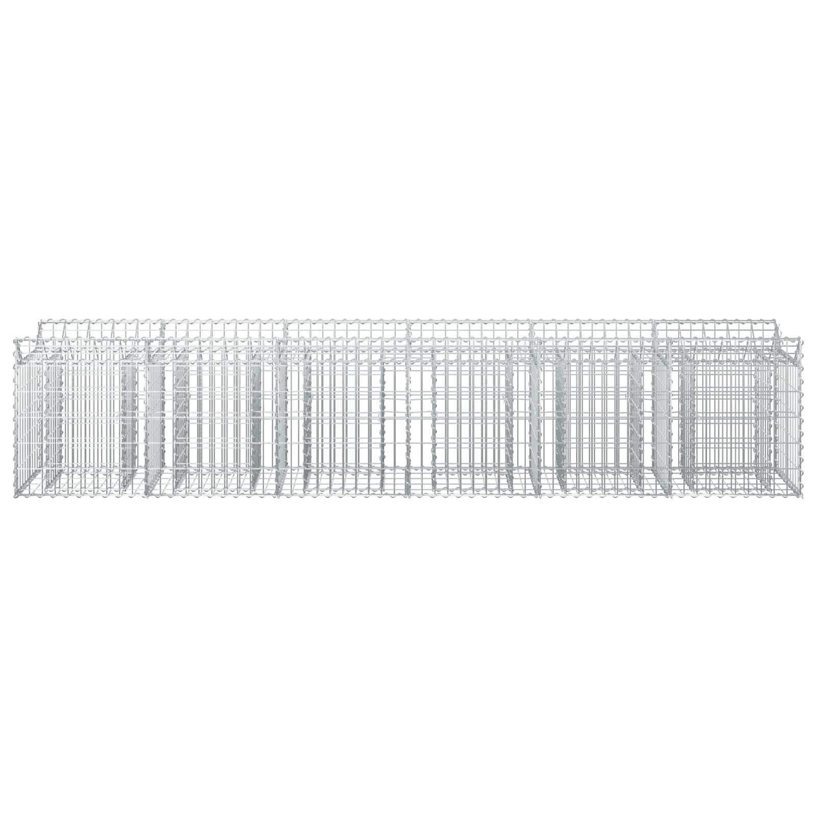 Cama elevada de gavión 2 pcs Plateado