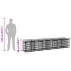 Cama elevada de gavión 2 pcs Plateado