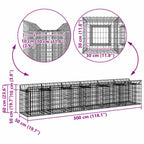 Cama elevada de gavión 2 pcs Plateado