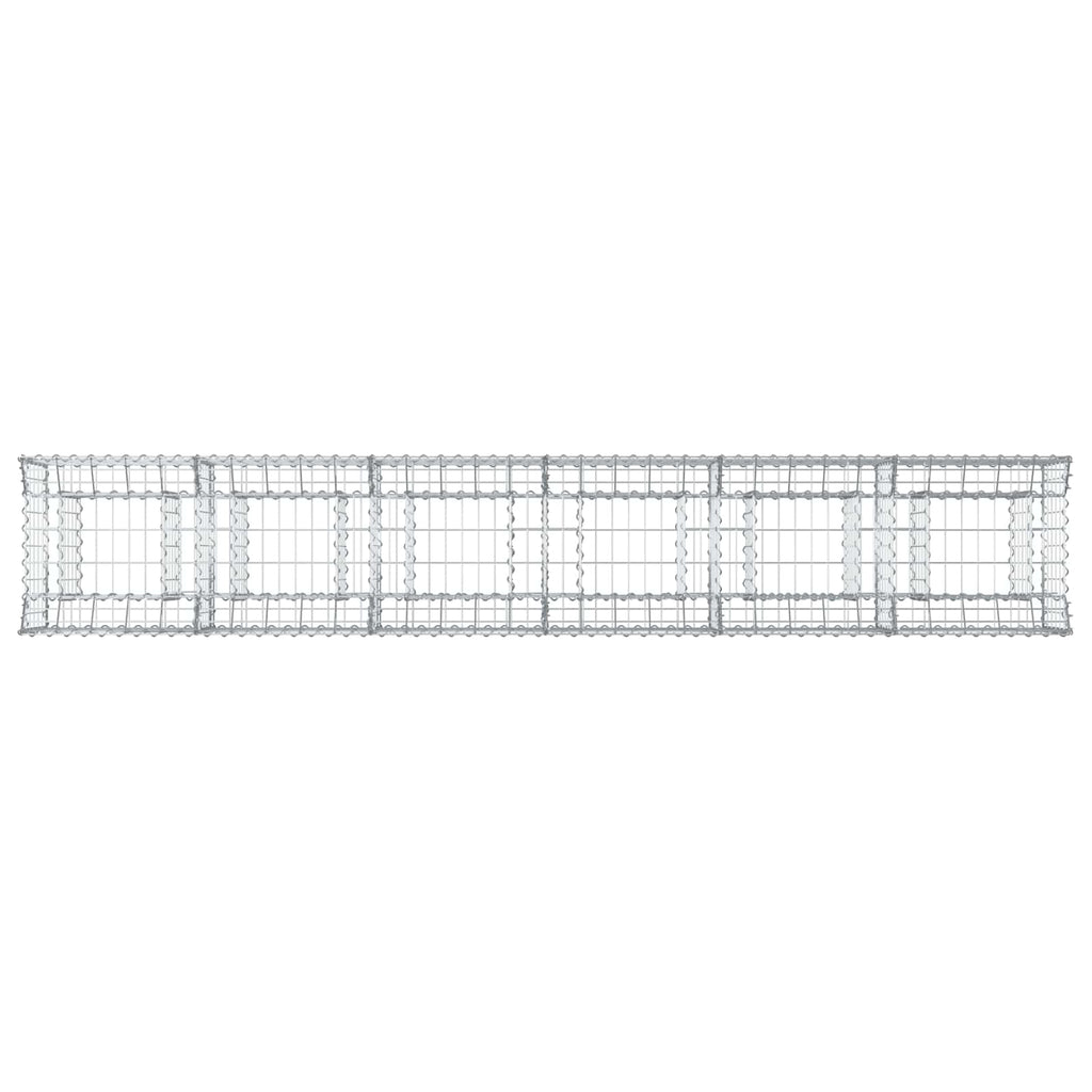 Cama elevada de gavión 2 pcs Plateado