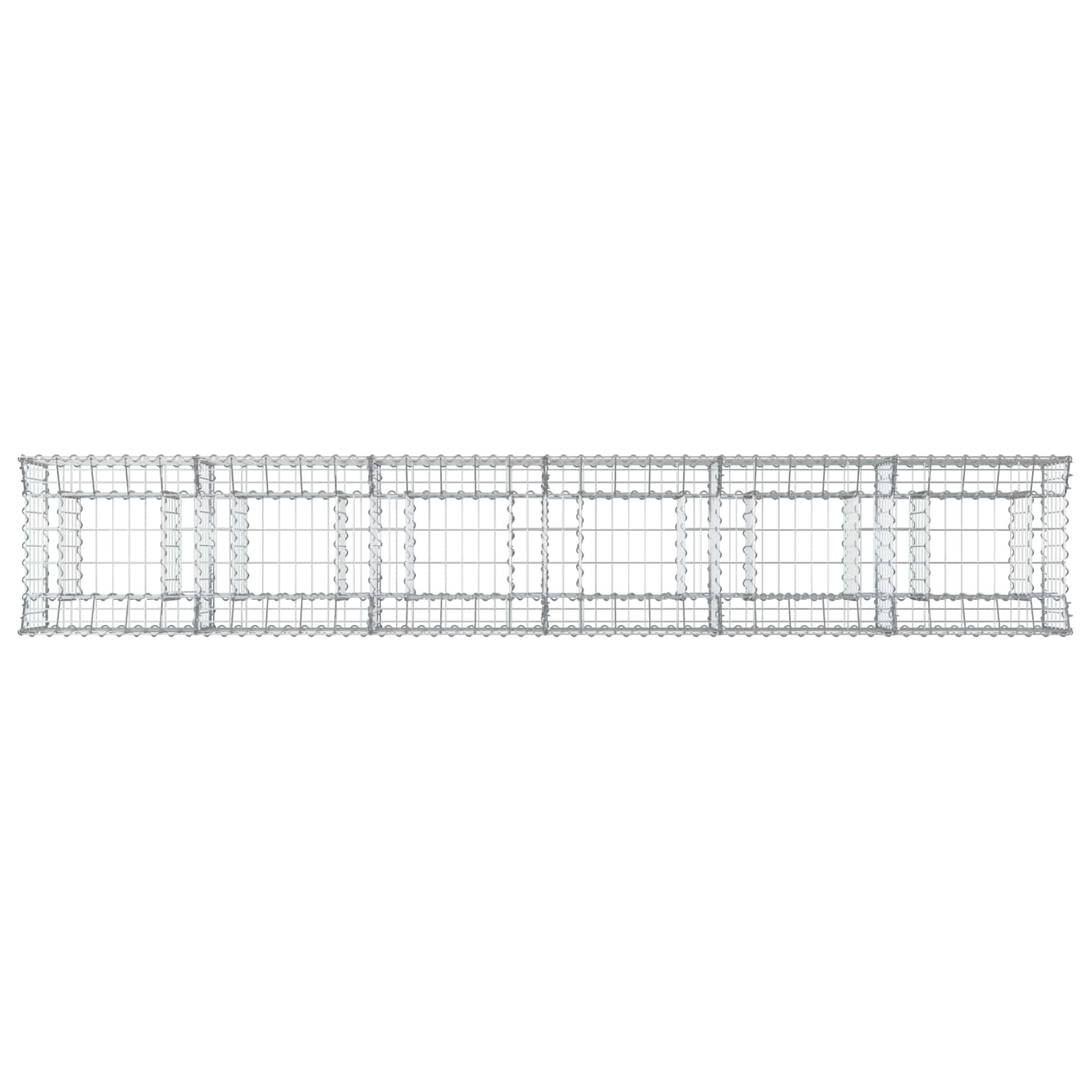 Cama elevada de gavión 2 pcs Plateado