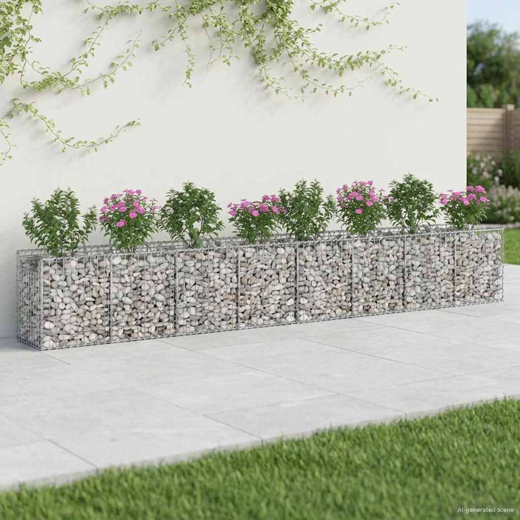 2 Pcs Gabion Raised Bed Silver