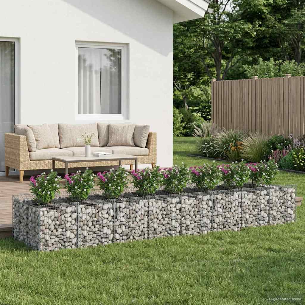 2 Pcs Gabion Raised Bed Silver