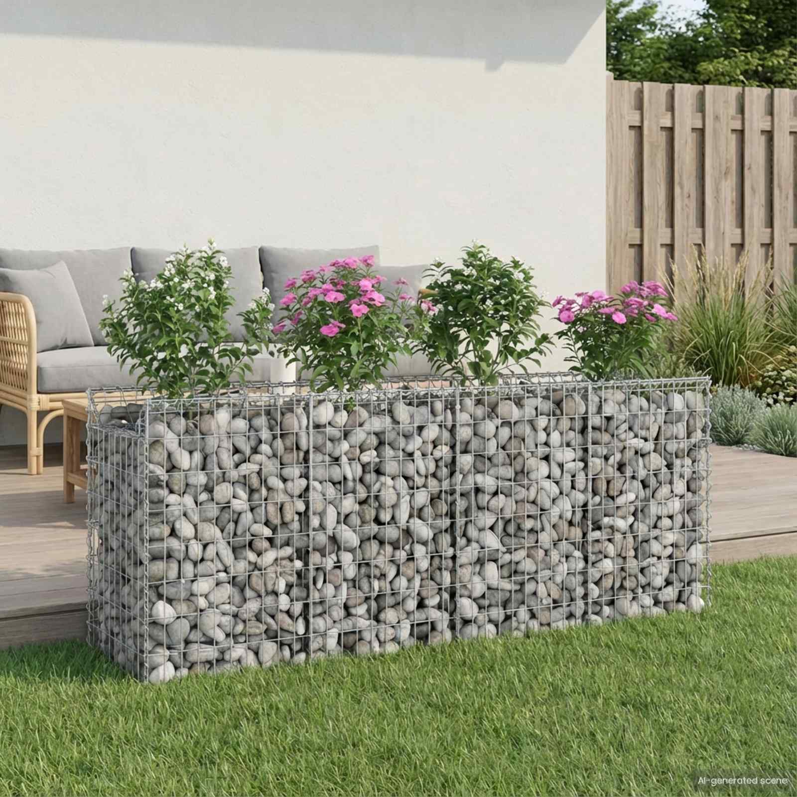 2 Pcs Gabion Raised Bed Silver