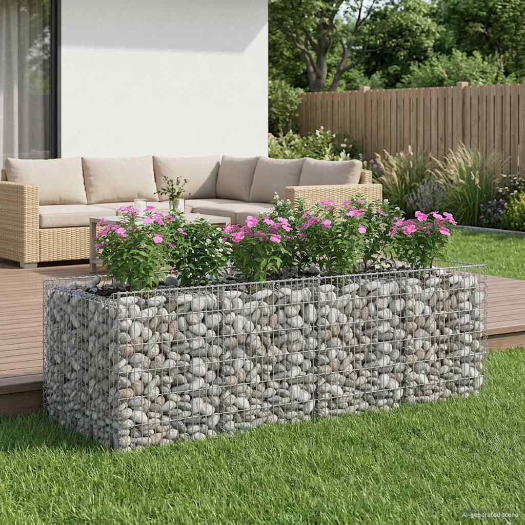 2 Pcs Gabion Raised Bed Silver