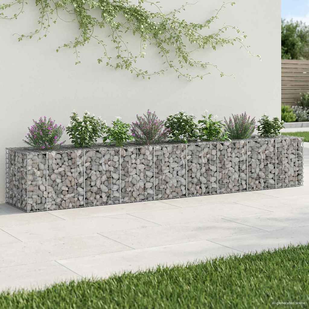 Gabion Raised Bed 2 pcs Silver 130 x 50 x 150 cm