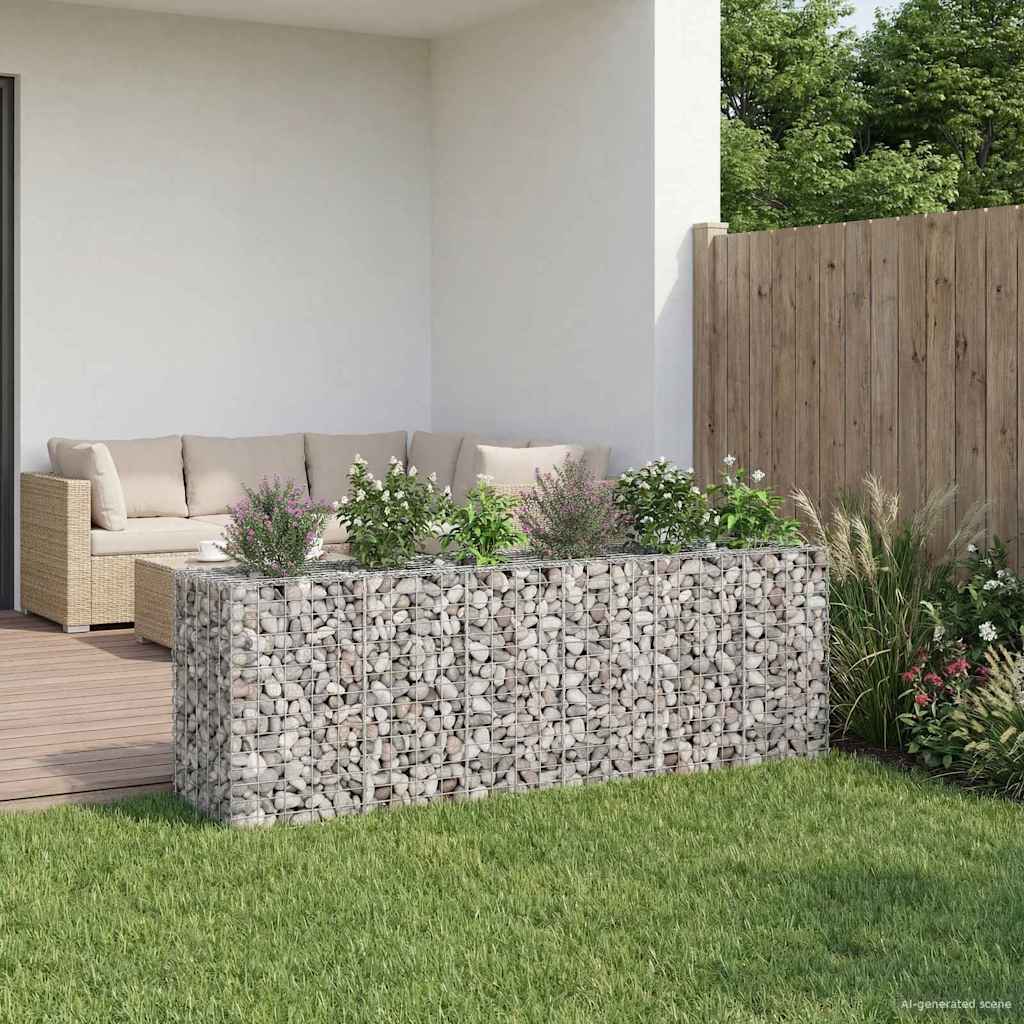 Gabion Raised Bed 2 pcs Silver 130 x 50 x 150 cm