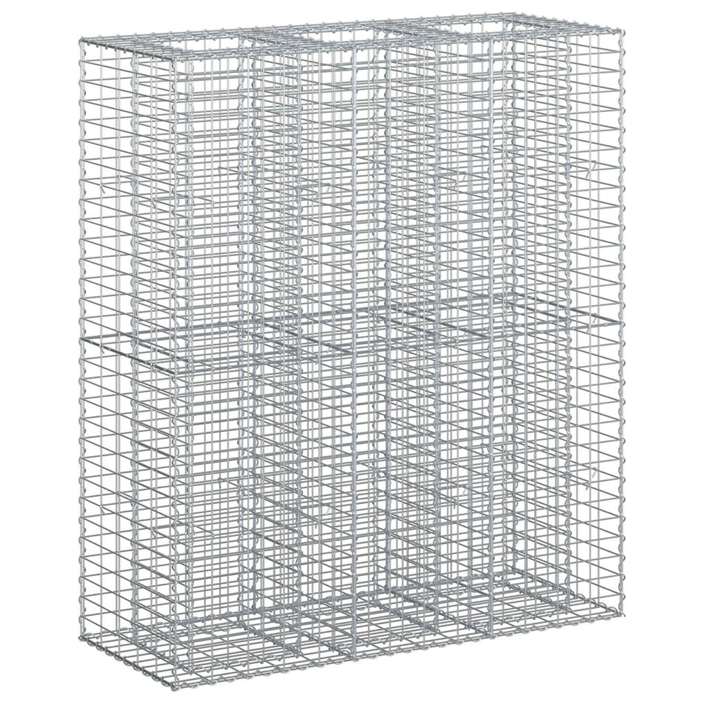 Cama elevada de gavión 2 pcs Plateado 130 x 50 x 150 cm