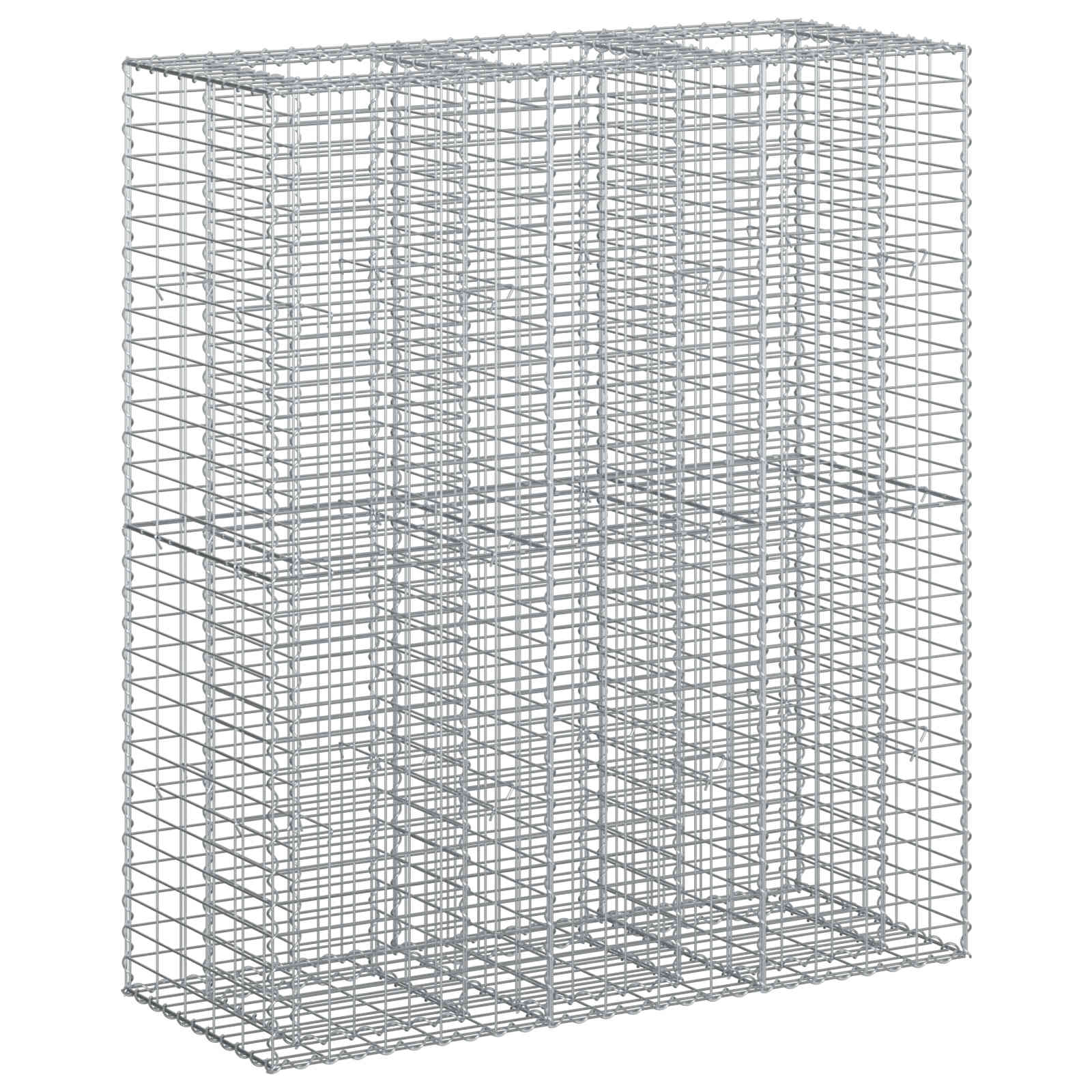 Cama elevada de gavión 2 pcs Plateado 130 x 50 x 150 cm
