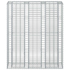 Cama elevada de gavión 2 pcs Plateado 130 x 50 x 150 cm