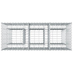 Cama elevada de gavión 2 pcs Plateado 130 x 50 x 150 cm