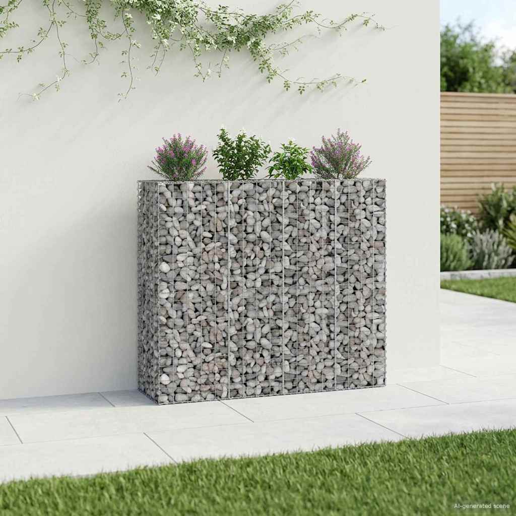 Gabion Raised Bed 2 pcs Silver 130 x 50 x 150 cm