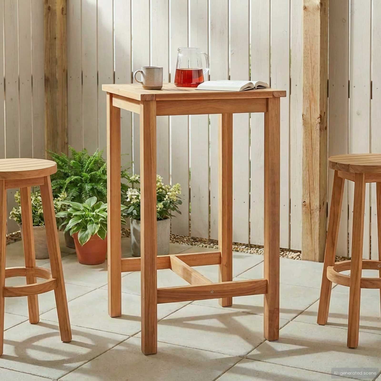Natural Bar Table 110 x 60 x 105 cm Solid Teak