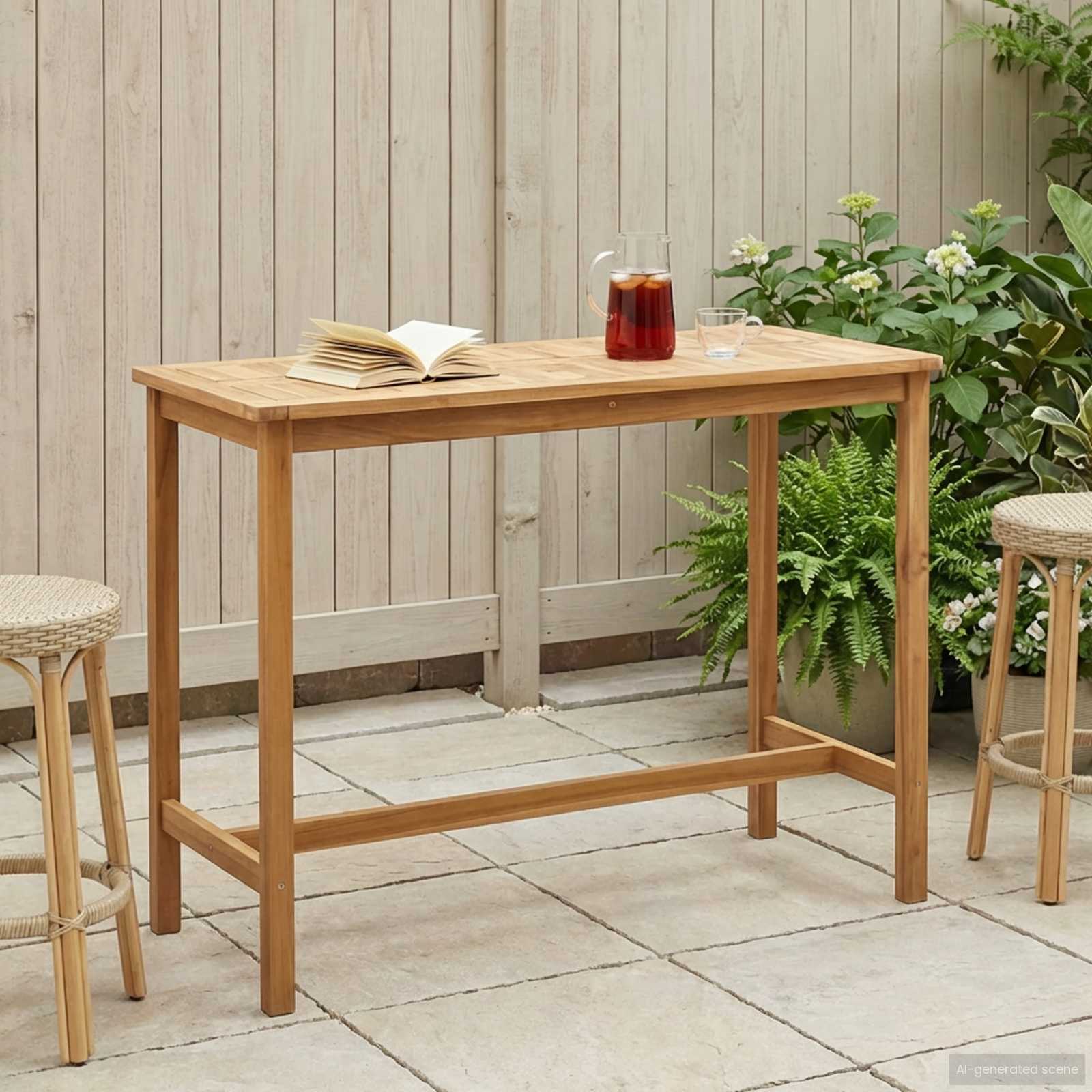 Natural Bar Table 110 x 60 x 105 cm Solid Teak