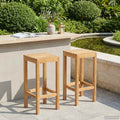 Taburete de bar 2 pcs Natural 35 x 35 x 75 cm