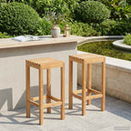 Taburete de bar 2 pcs Natural 35 x 35 x 75 cm