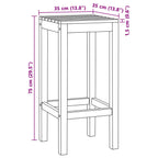 Taburete de bar 2 pcs Natural 35 x 35 x 75 cm