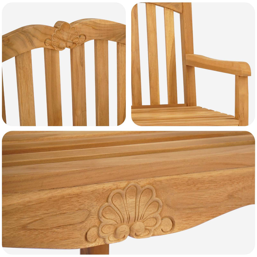Silla de Jardín 2 pcs Natural 58 x 60 x 93 cm