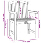 Silla de Jardín 2 pcs Natural 58 x 60 x 93 cm