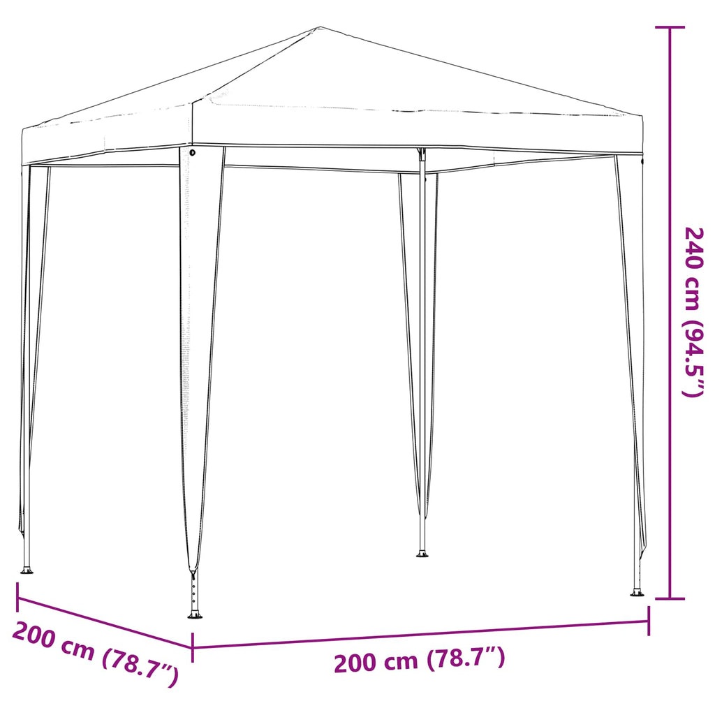 Carpa de Fiesta 200 x 200 x 240 cm Gris Claro PE y acero