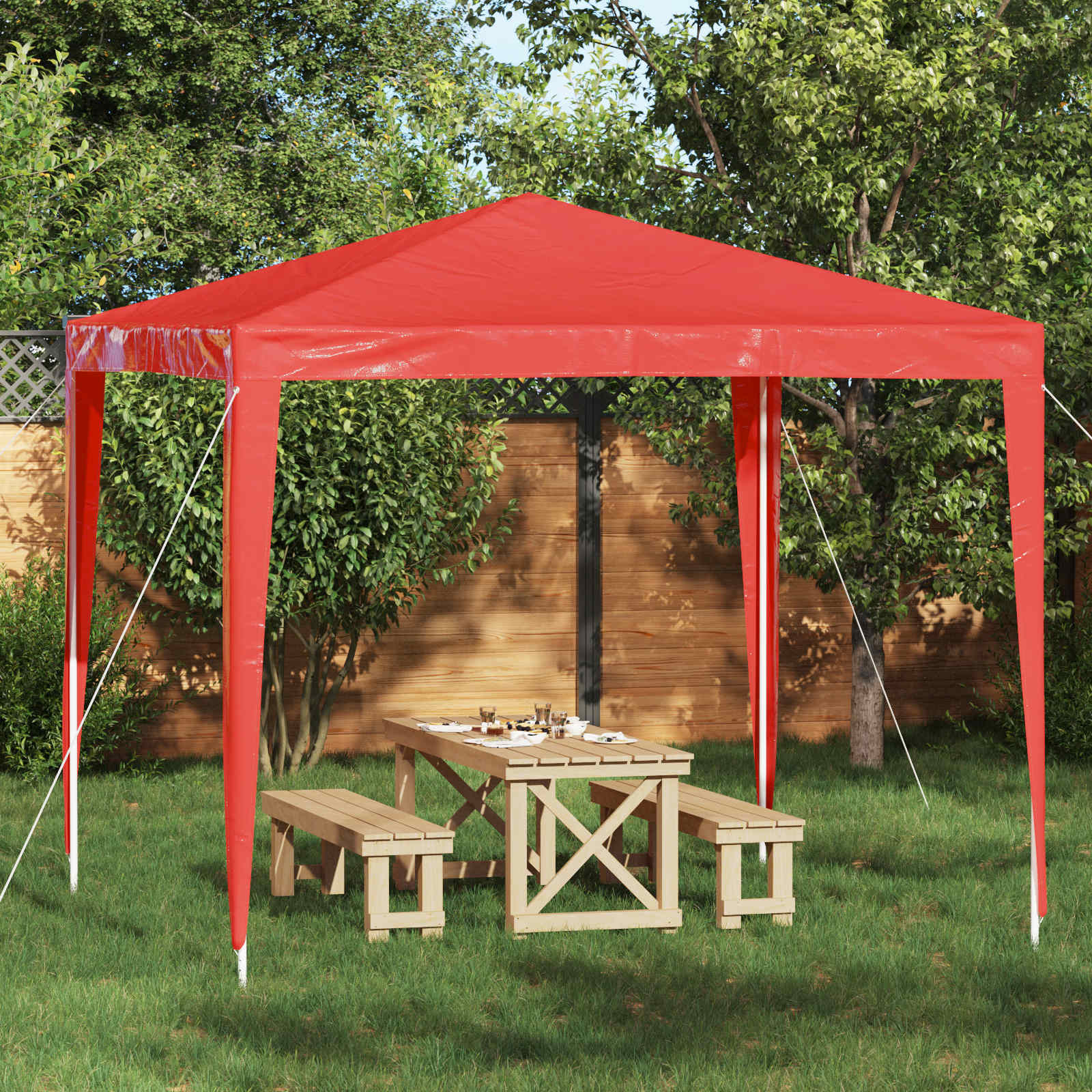Carpa de Fiesta 200 x 200 x 240 cm Gris Claro PE y acero