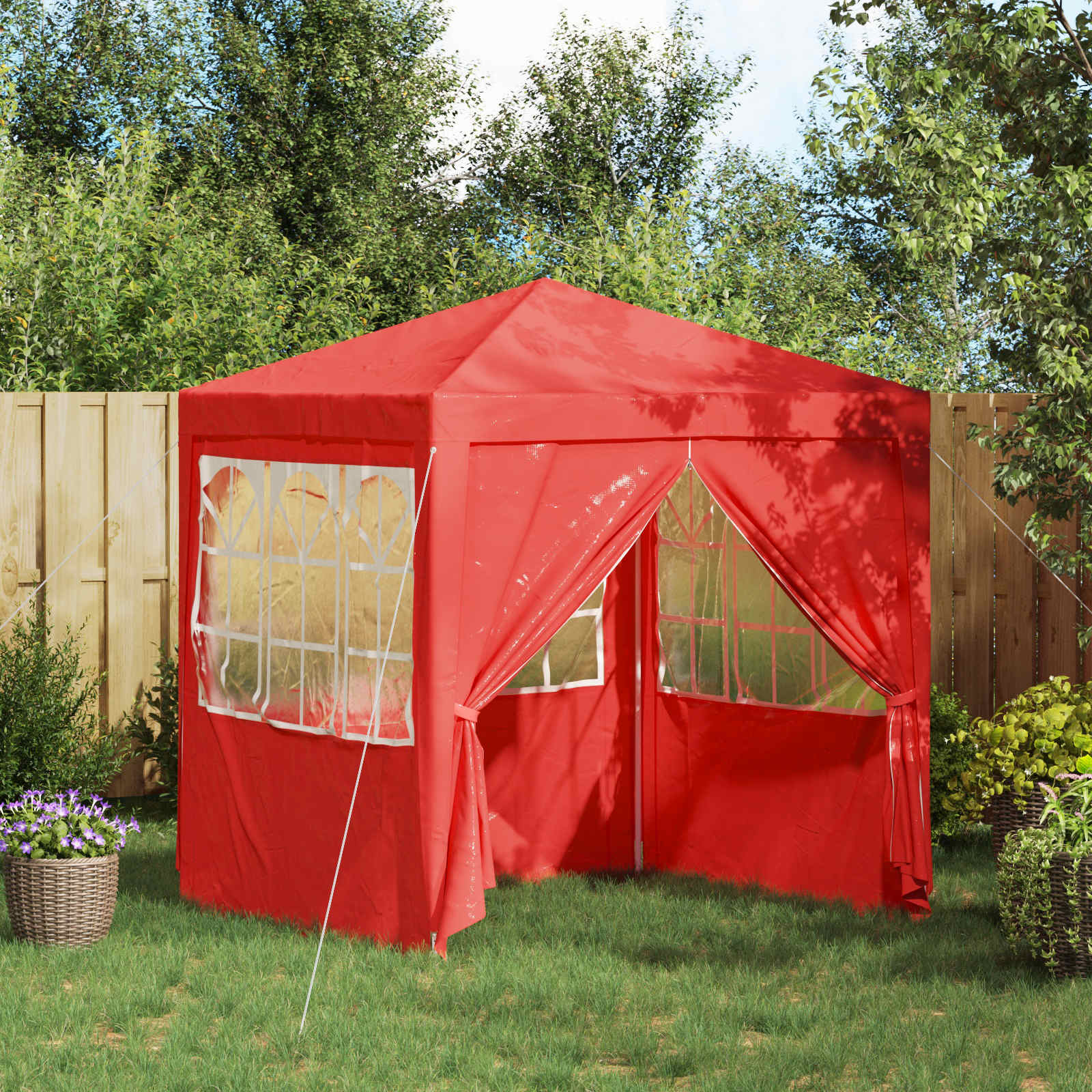 Carpa de Fiesta Gris Claro 200 x 200 x 240 cm PE y acero