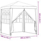Carpa de Fiesta Gris Claro 200 x 200 x 240 cm PE y acero