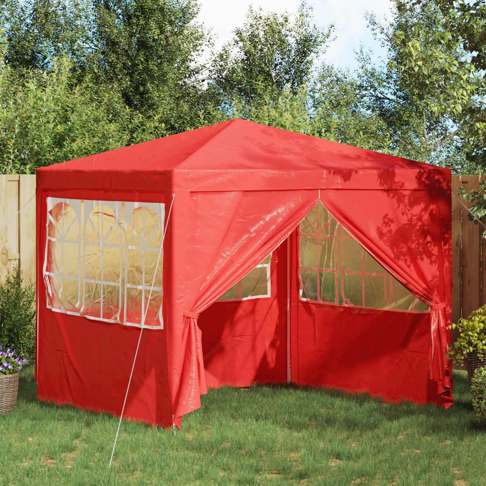 Carpa de Fiesta Gris Claro 200 x 200 x 240 cm PE y acero