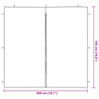 Panel lateral de tienda para fiestas 2 pcs 200 x 195 cm