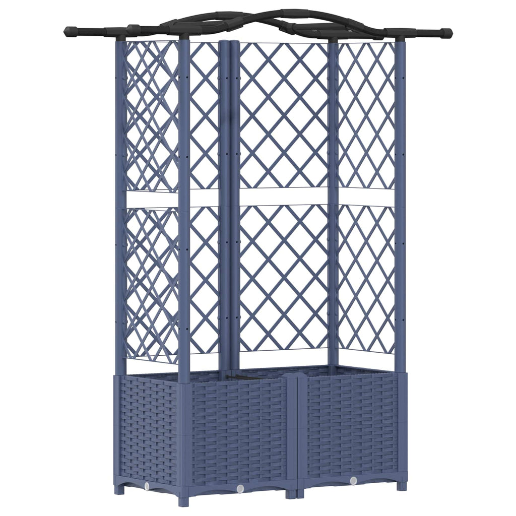 Raised bed with trellis and roof Grey 122 x 40 x 141 cm PP