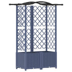 Raised bed with trellis and roof Grey 122 x 40 x 141 cm PP