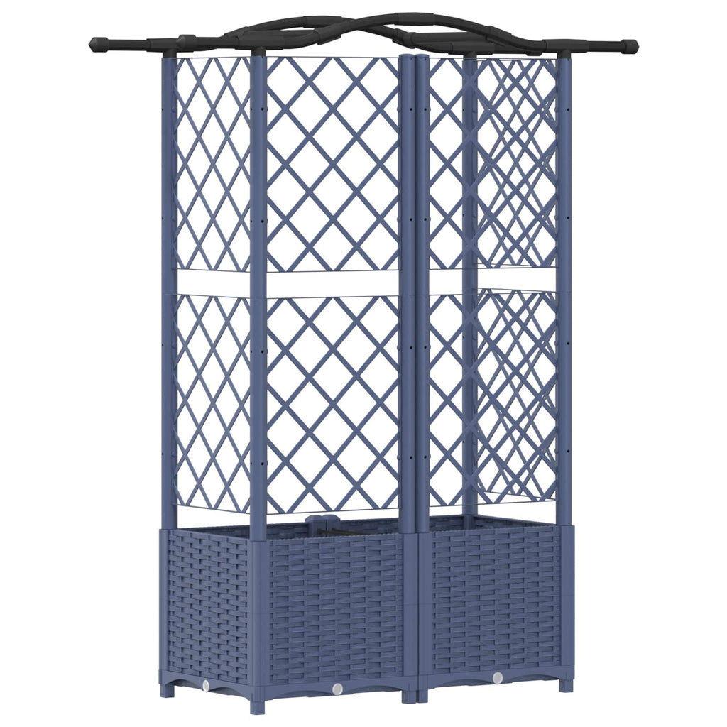 Raised bed with trellis and roof Grey 122 x 40 x 141 cm PP