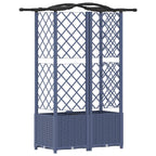 Raised bed with trellis and roof Grey 122 x 40 x 141 cm PP