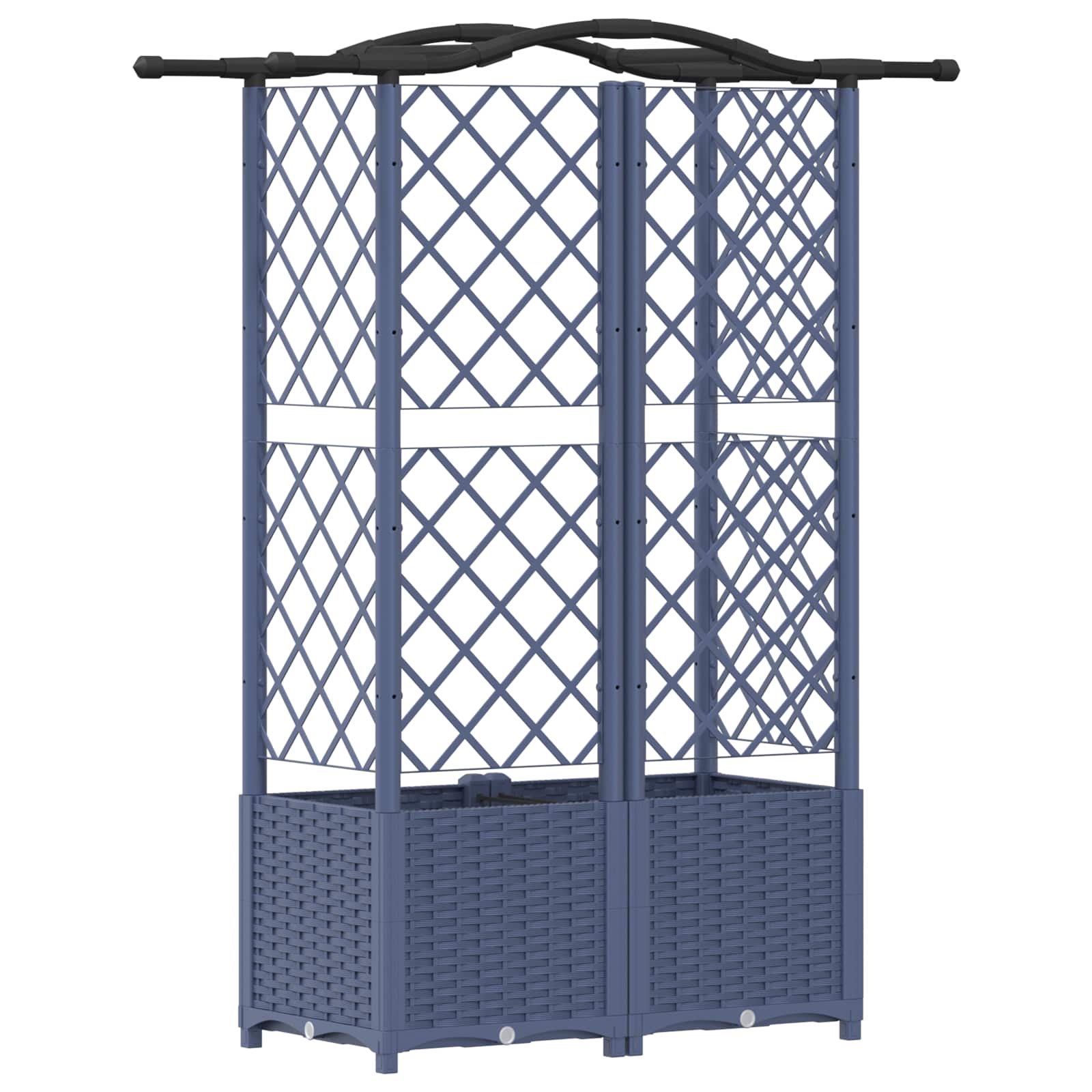 Raised bed with trellis and roof Grey 122 x 40 x 141 cm PP